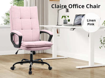 Claire Office Chair Linen Pink