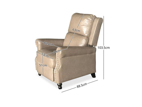 Nilsson Push Back Chair PU Khaki