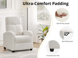 DS Austen Push Back Recliner Chair Boucle White