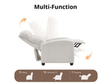 DS Austen Push Back Recliner Chair Boucle White