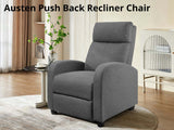 DS Austen Push Back Recliner Chair Linen Grey
