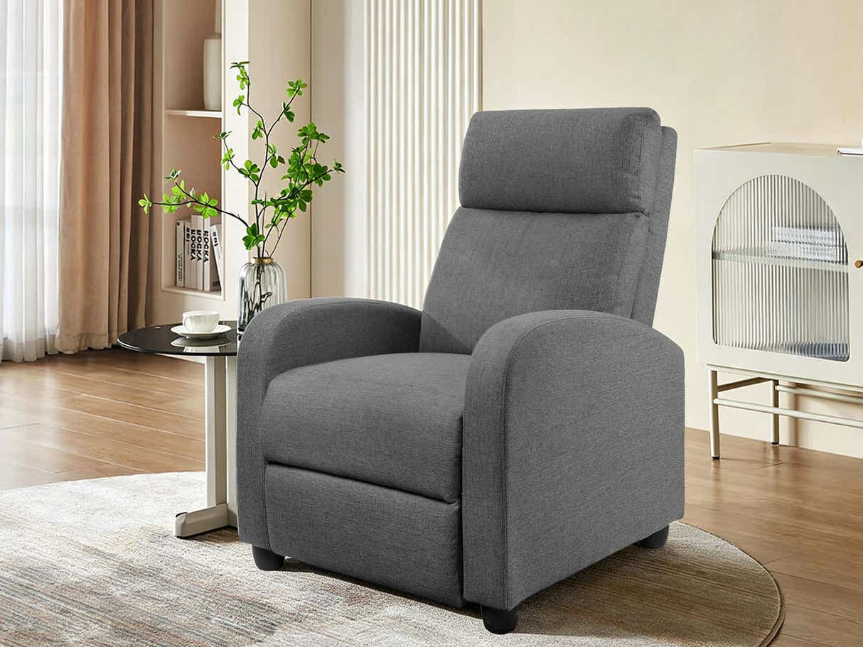 DS Austen Push Back Recliner Chair Linen Grey