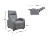 DS Austen Push Back Recliner Chair PVC Grey
