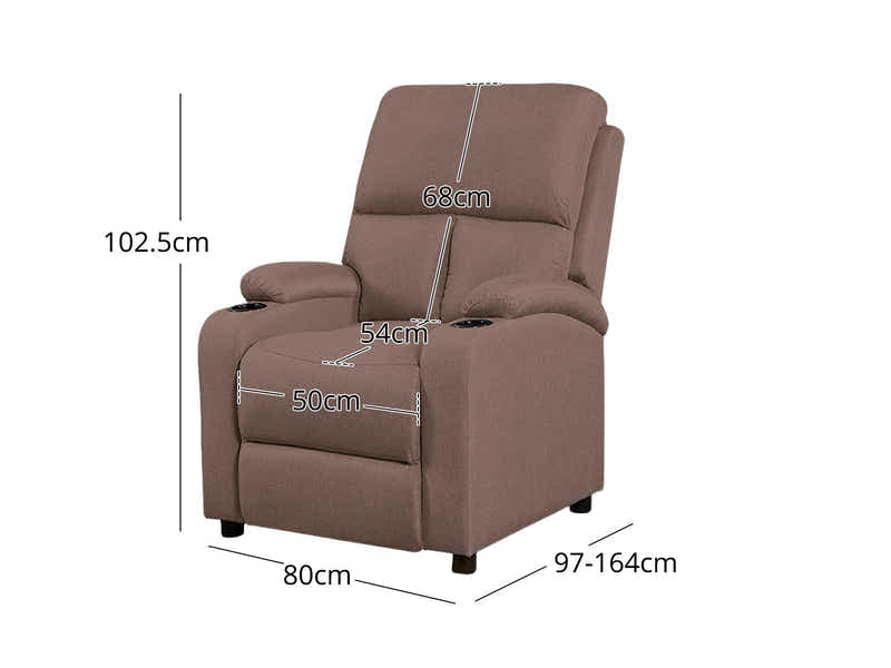 T Zola Push Back Recliner Chair Linen Dark Brown03