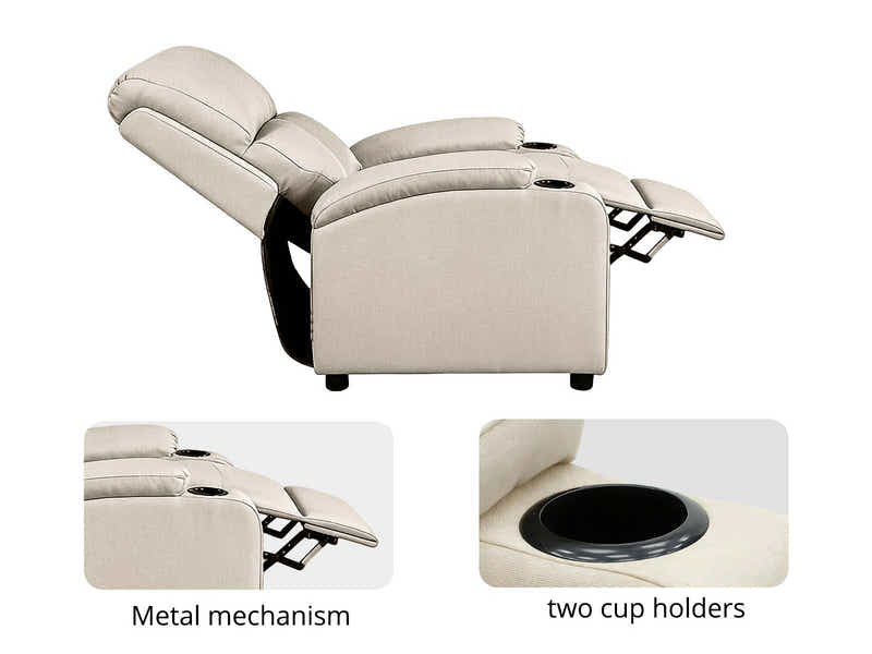 DS Zola Push Back Recliner Chair Linen Ivory02