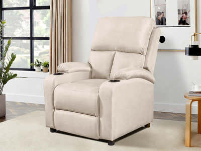 Zola Push Back Recliner Chair Linen Ivory13
