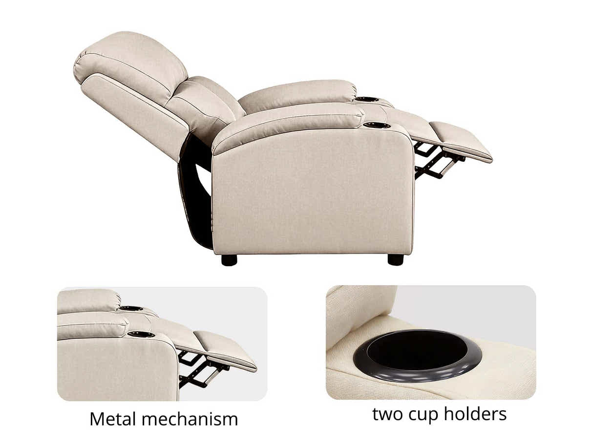 Zola Push Back Recliner Chair Linen Ivory13