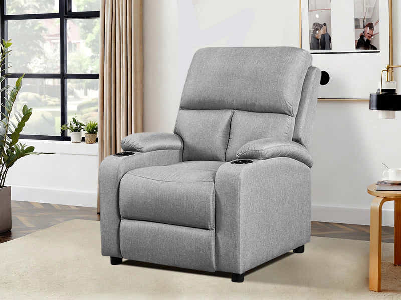 Zola Push Back Recliner Chair Linen Light Grey01
