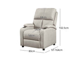 Zola Push Back Recliner Chair Linen Light Grey07