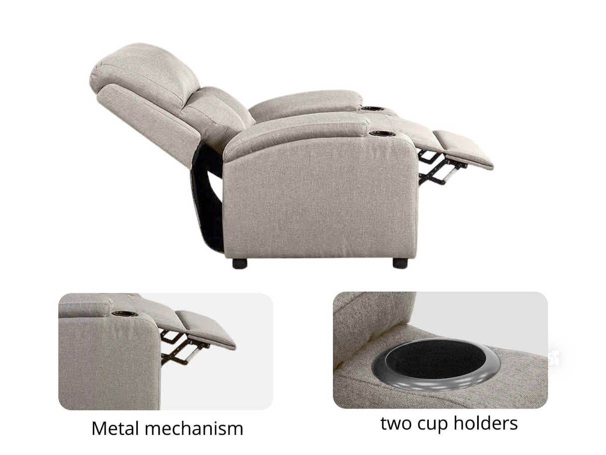 Zola Push Back Recliner Chair Linen Light Grey07