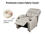 Zola Push Back Recliner Chair Linen Light Grey07