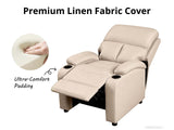 Zola Push Back Recliner Chair Linen - Light Grey09