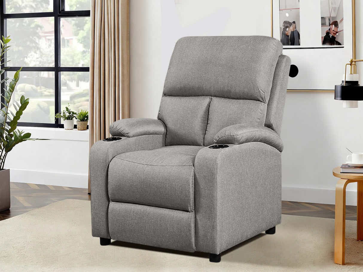 Zola Push Back Recliner Chair Linen - Light Grey
