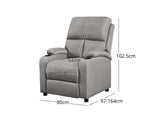 Zola Push Back Recliner Chair Linen - Light Grey