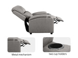 Zola Push Back Recliner Chair Linen - Light Grey