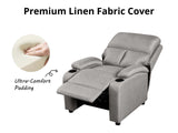 Zola Push Back Recliner Chair Linen - Light Grey
