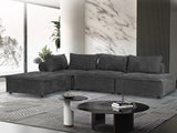 Hazel Sectional Sofa Velvet Dark Grey
