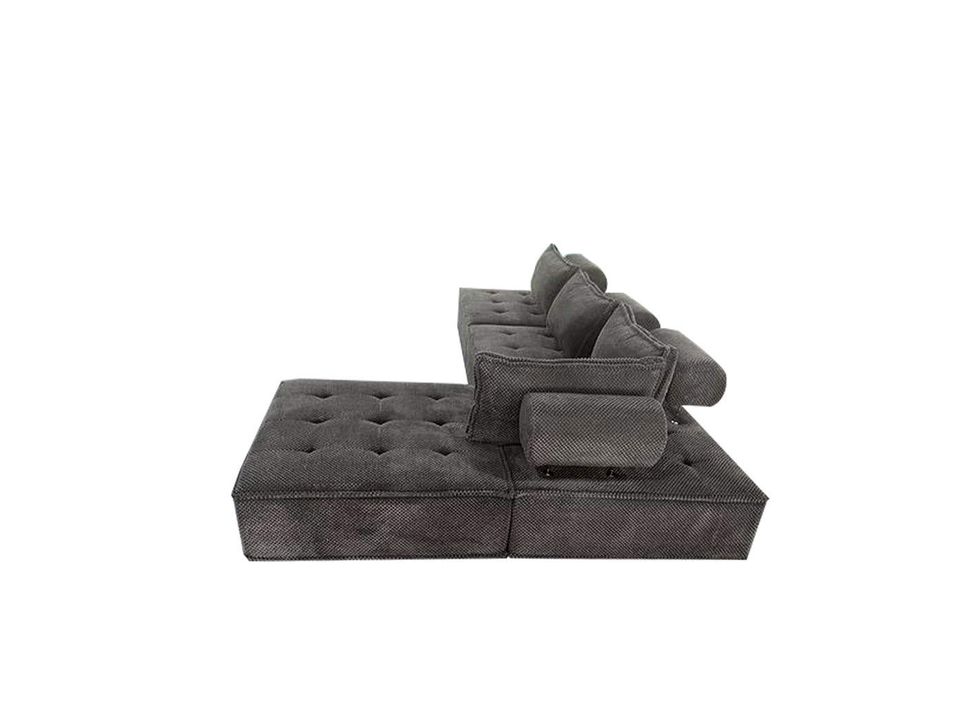 Hazel Sectional Sofa Velvet Dark Grey