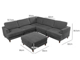 Sondra Corduroy Combination Sofa Set Grey