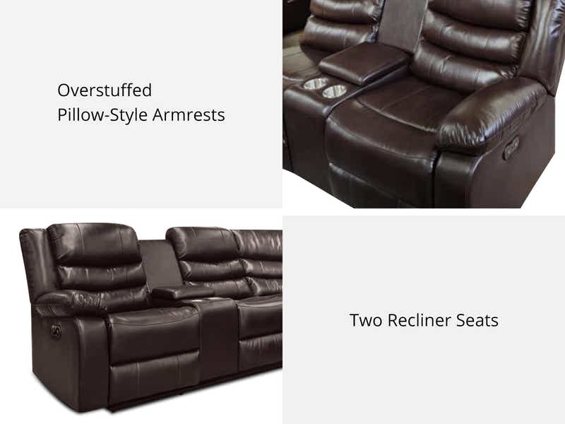Pamela Recliner Sofa Set with LED Light