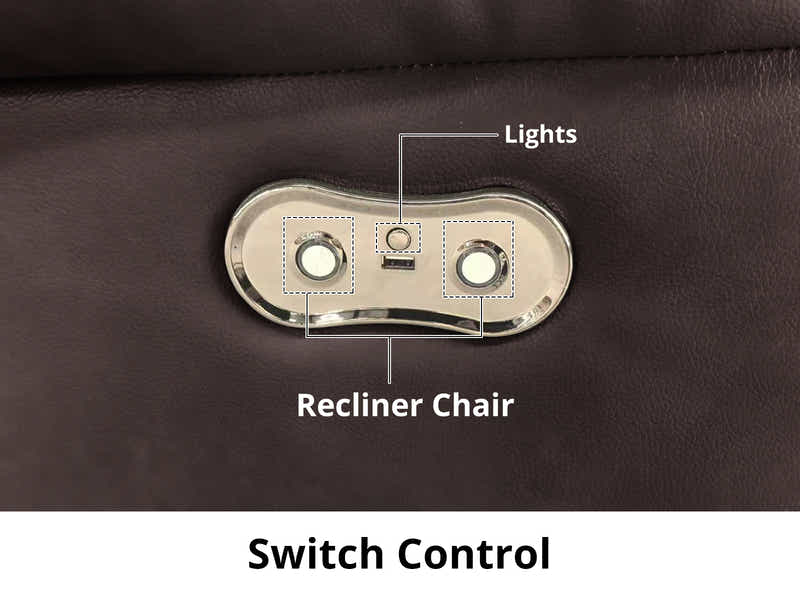 Pamela Recliner Sofa Set with LED Light