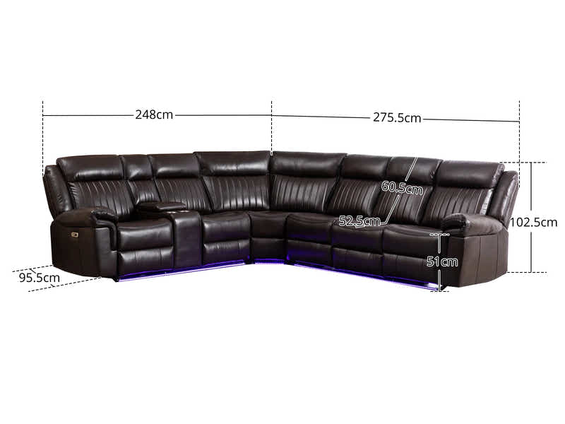 Welda Recliner Sofa Set with LED Light