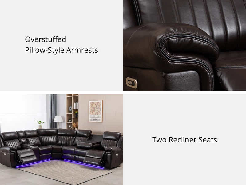 Welda Recliner Sofa Set with LED Light