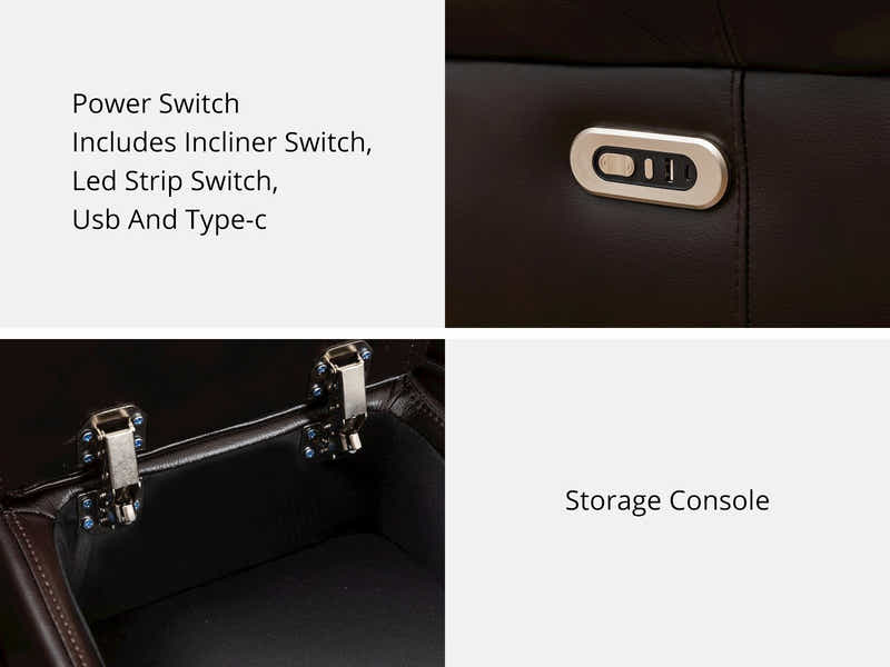 Welda Recliner Sofa Set with LED Light