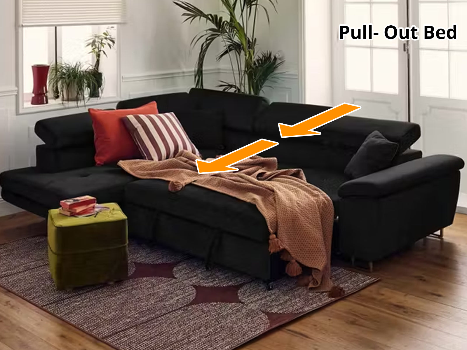 Xander Pull Out Sofa Bed with Left Storage Chaise