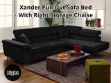 Xander Pull Out Sofa Bed with Right Storage Chaise