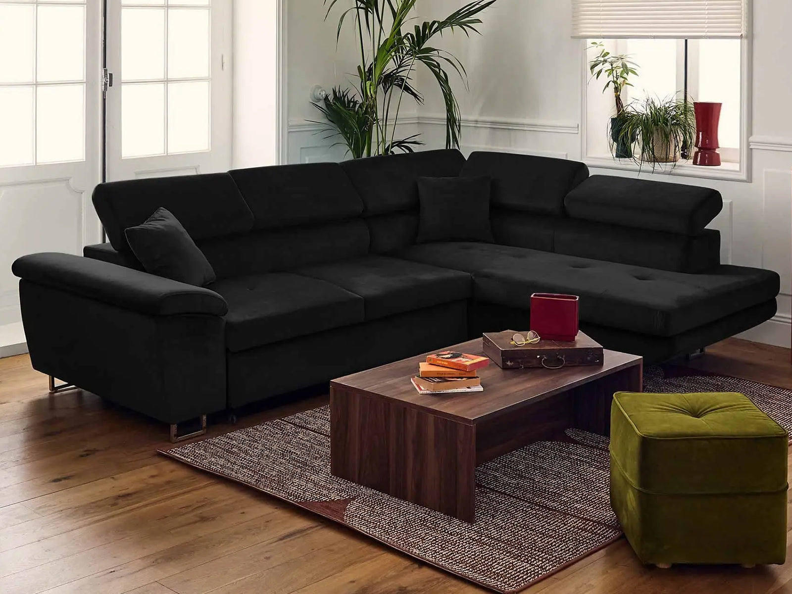 Xander Pull Out Sofa Bed with Right Storage Chaise