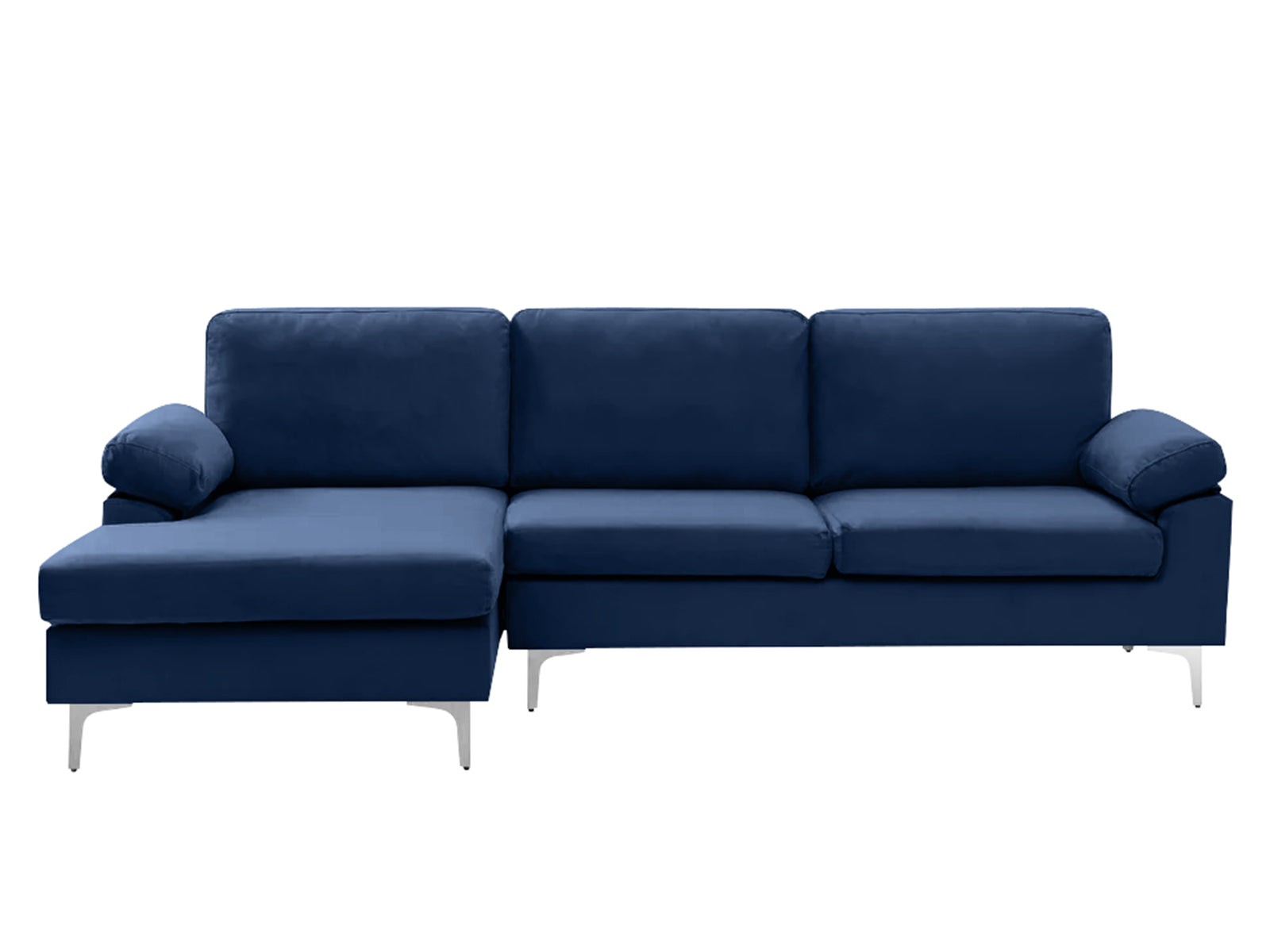 DS Lemore Sectional Sofa with Left Chaise Velvet Navy Blue