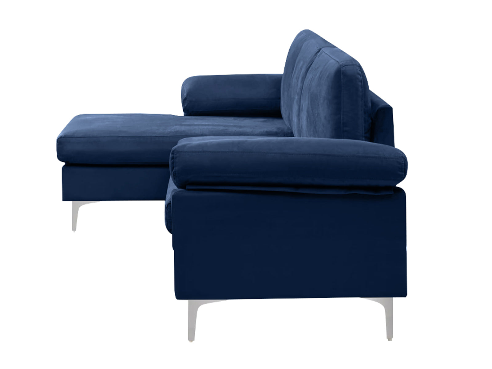 DS Lemore Sectional Sofa with Left Chaise Velvet Navy Blue