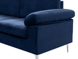 DS Lemore Sectional Sofa with Left Chaise Velvet Navy Blue