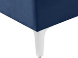 DS Lemore Sectional Sofa with Left Chaise Velvet Navy Blue