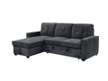 Collyn Chenille Sofa Bed with Left Chaise – Dark Grey