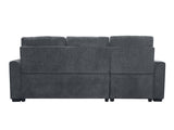 Collyn Chenille Sofa Bed with Left Chaise – Dark Grey