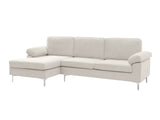 DS Pauline Velvet Sectional Sofa with Left Chaise Beige