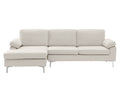 Pauline Velvet Sectional Sofa with Left Chaise - Beige