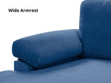 DS Pauline Velvet Sectional Sofa with Left Chaise Blue