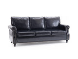 Cassandra 3-seater Sofa PU - Black