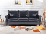 Cassandra 3-seater Sofa PU - Black
