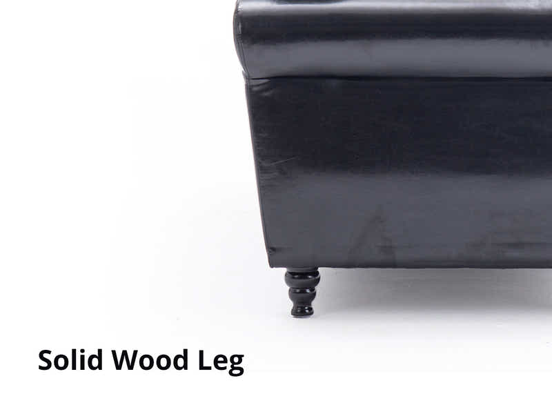 Cassandra 3-seater Sofa PU - Black