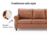 Cassandra 3-seater Sofa PU - Brown