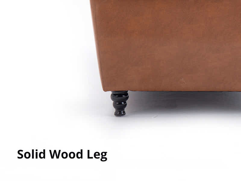 Cassandra 3-seater Sofa PU - Brown