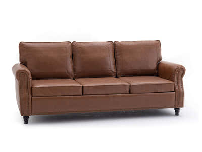 Cassandra 3-seater Sofa PU - Coffee