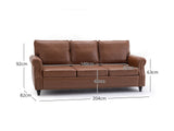 Cassandra 3-seater Sofa PU - Coffee