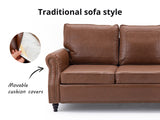Cassandra 3-seater Sofa PU - Coffee