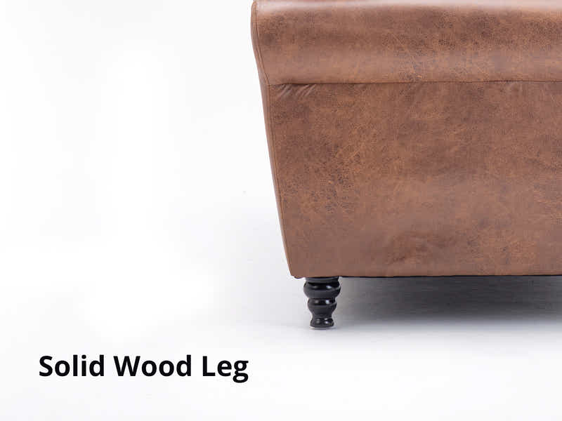 Cassandra 3-seater Sofa PU - Dark Brown