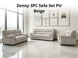Zonny 3PC Sofa Set PU - Beige